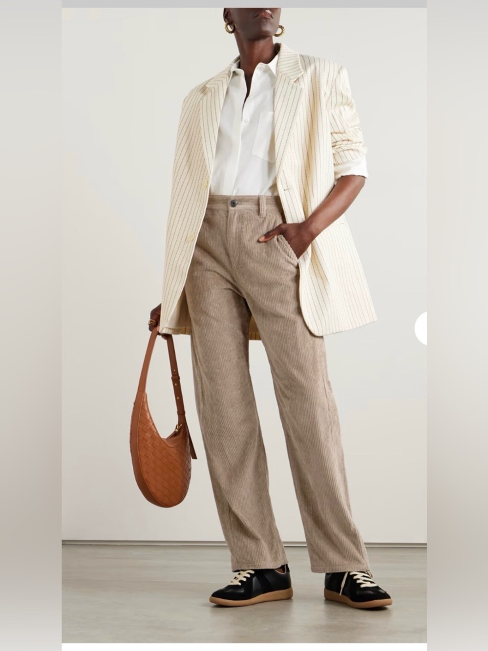 Brunello Cucinelli Cotton blend corduroy wide leg pant size 4US
